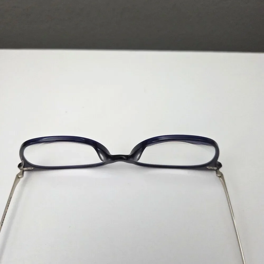 Warby Parker Tilden 3355 Eyeglasses Navy Blue Gold Frame 54-18-140 Case